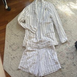 Abercrombie & Fitch White Striped Jumpsuit